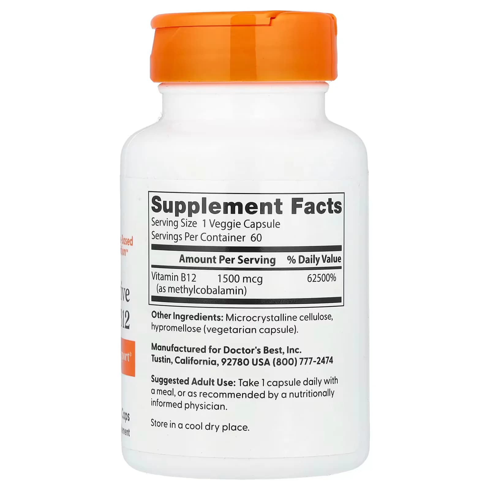Doctor’s Best Fully Active B12 (Methylcobalamin) – 1500 mcg