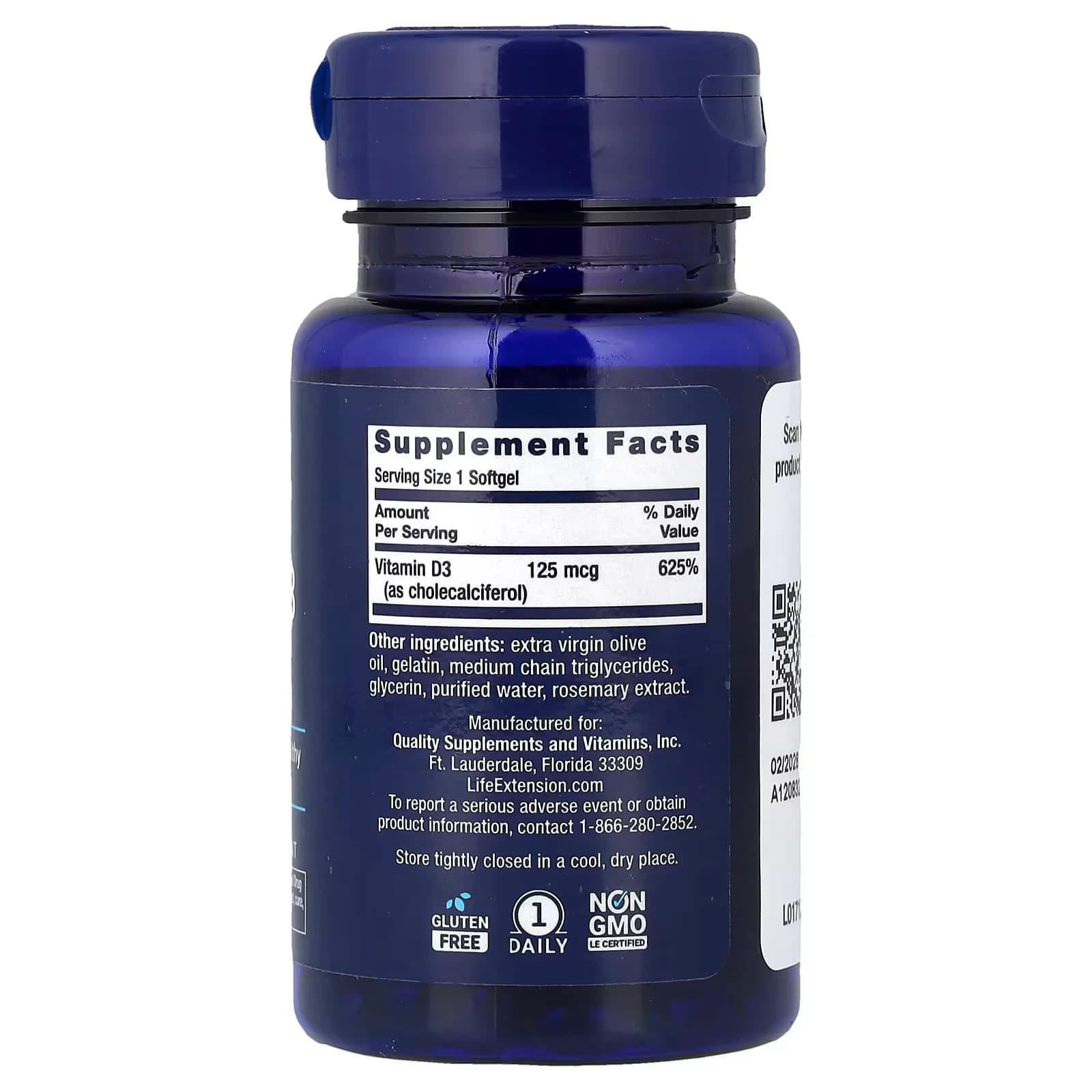 Life Extension Vitamin D3 125 mcg (5000 IU)