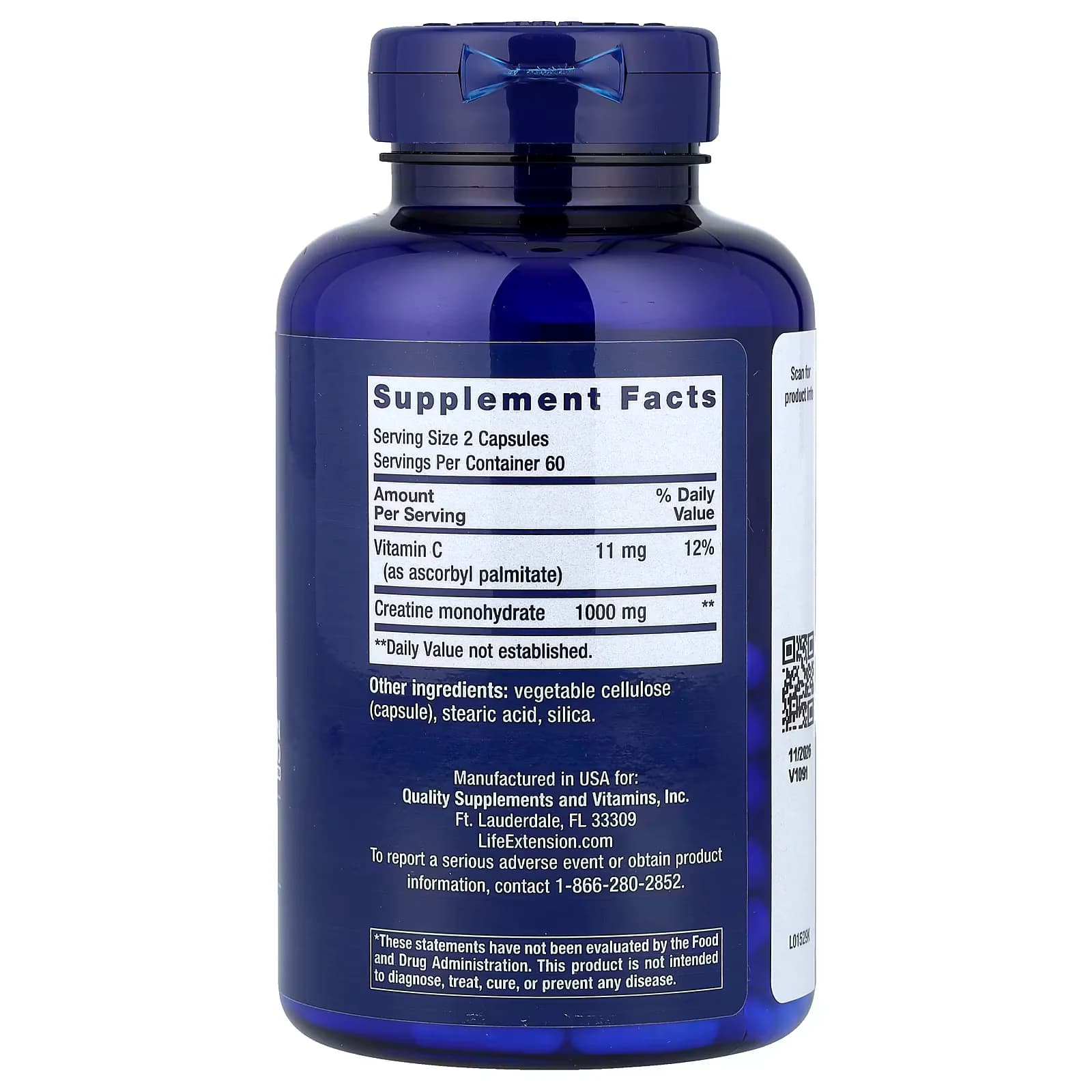 Life Extension Creatine Monohydrate Capsules