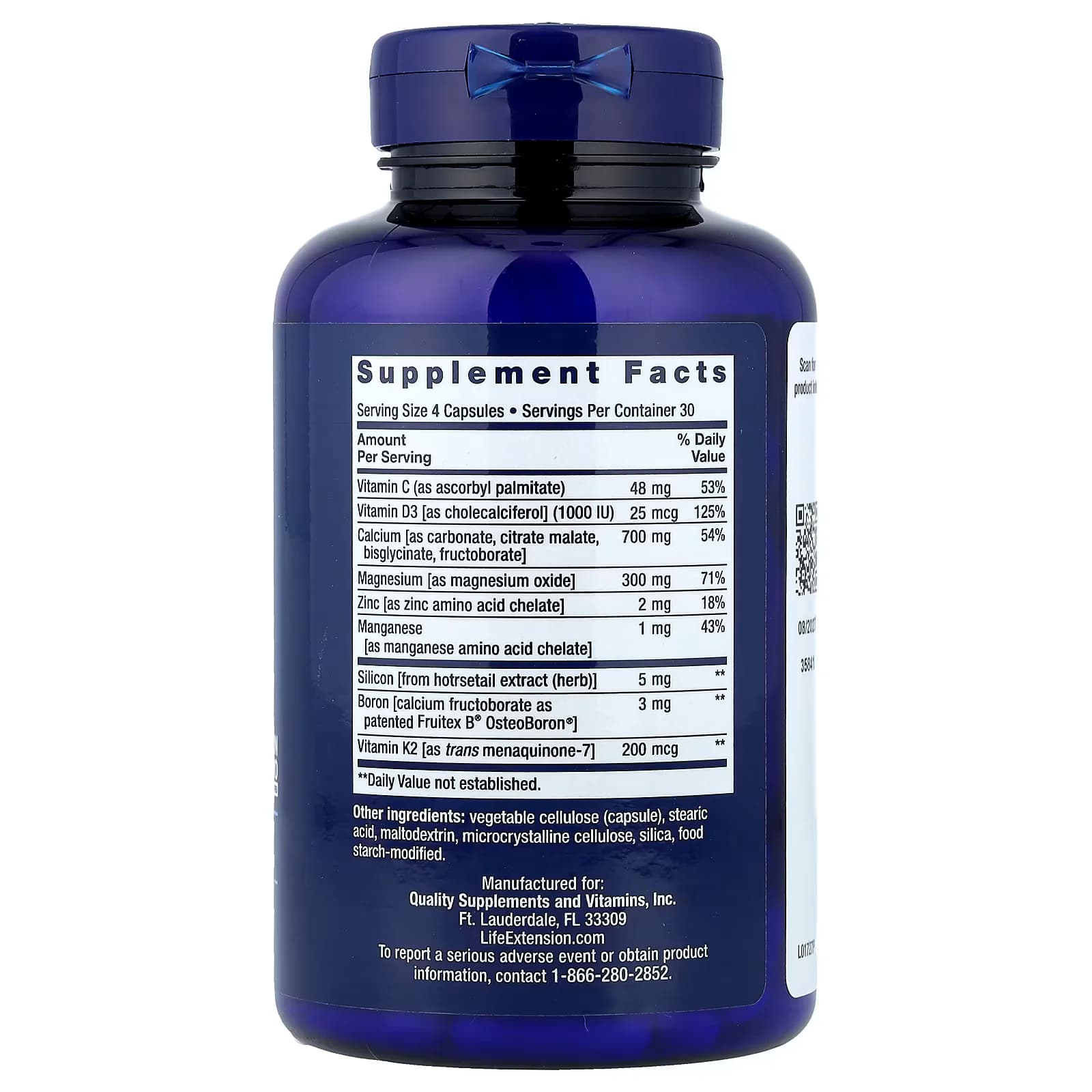 Life Extension – Bone Restore Calcium Supplement with Vitamin K2 Capsules