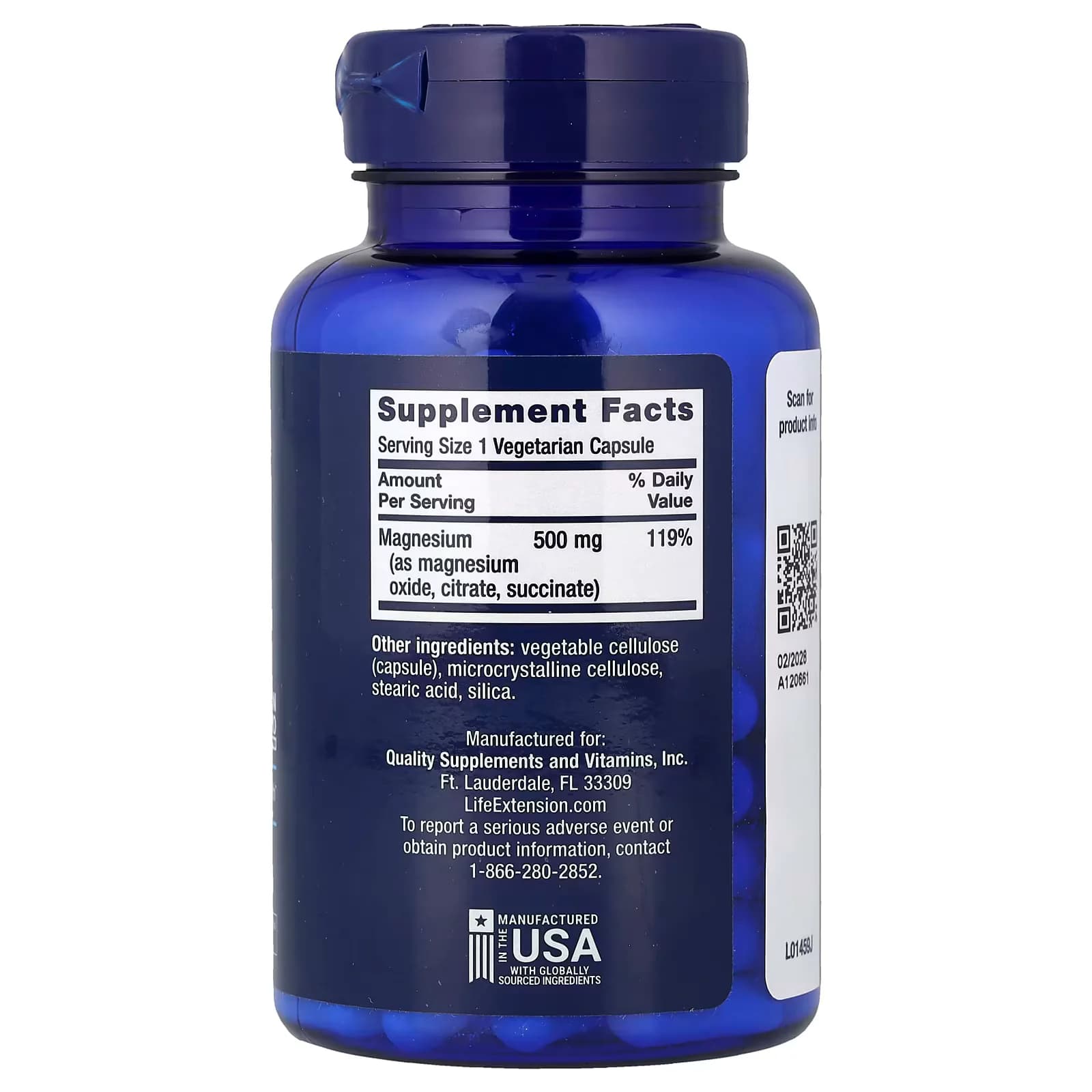 Life Extension Magnesium 500mg Capsules