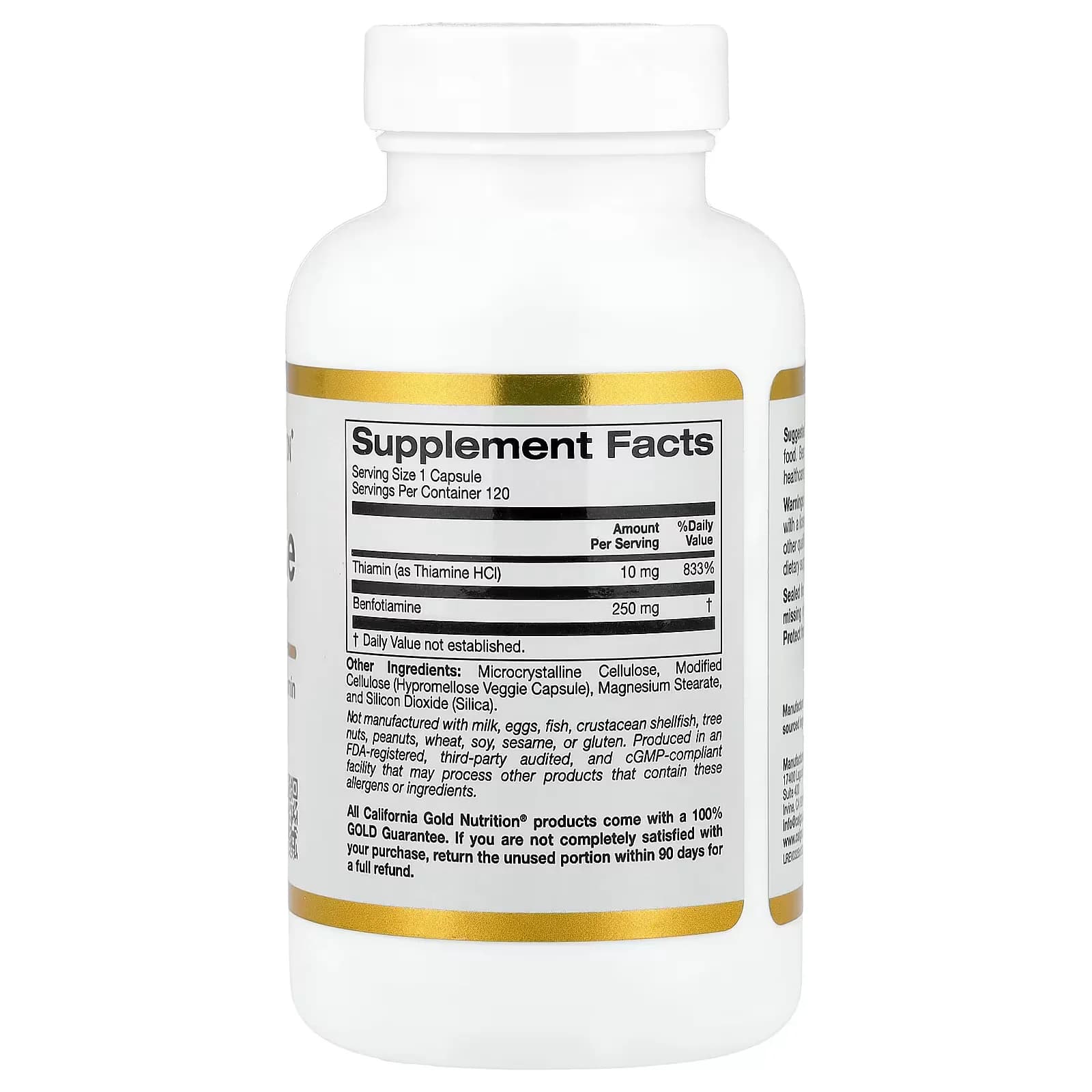 Lake Avenue Nutrition Benfotiamine With Thiamine Capsules