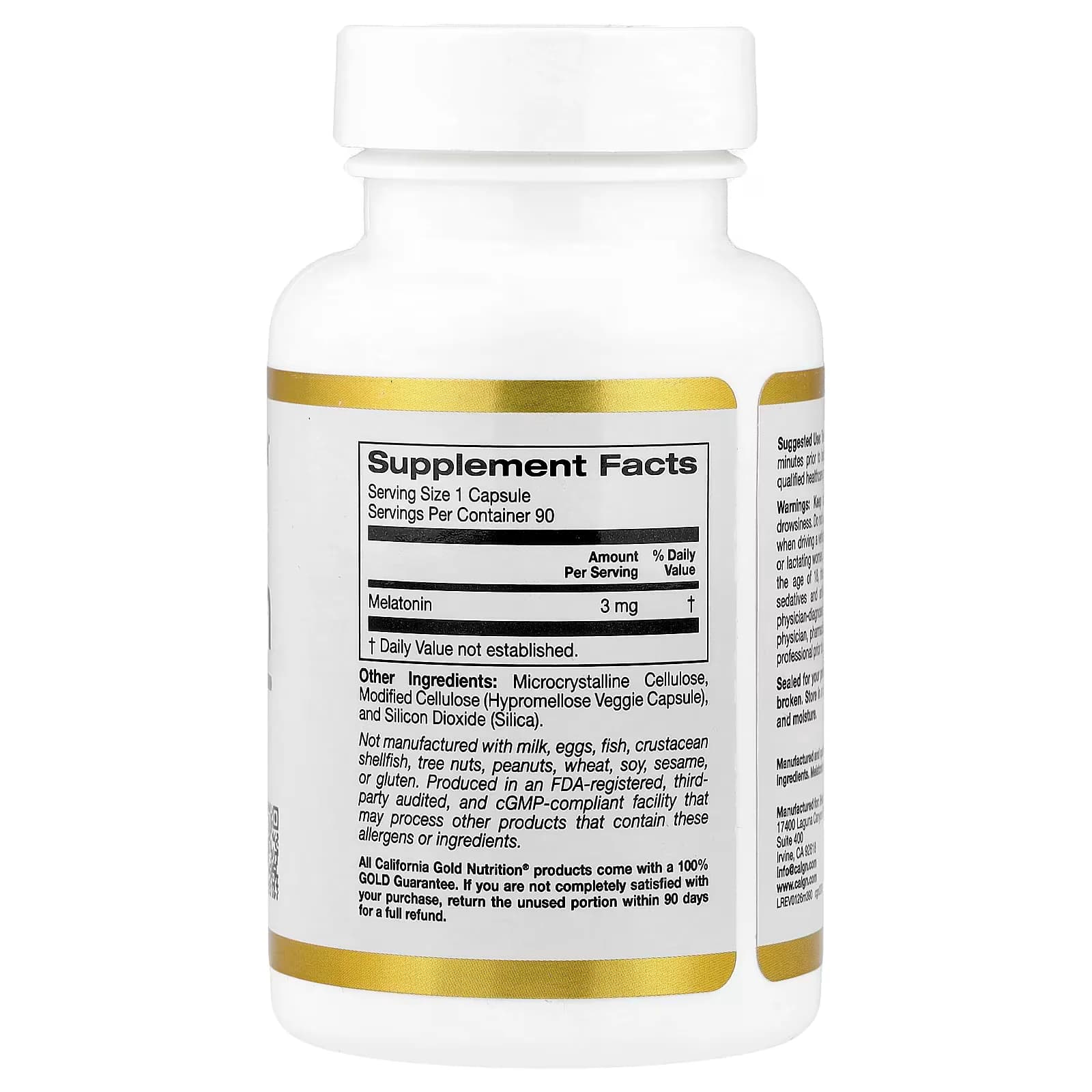 California Gold Nutrition Melatonin 3 mg 90 Veggie Capsules in Pakistan at Well Mart