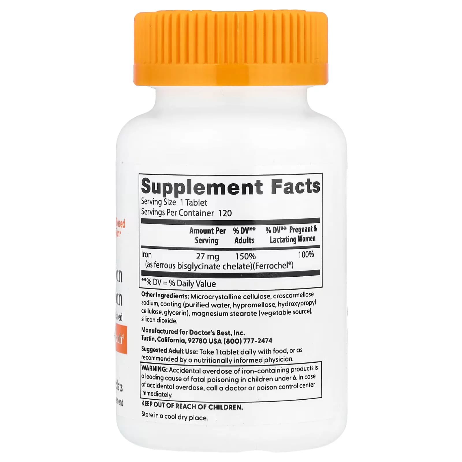 Doctor’s Best High Absorption Iron with Ferrochel 27 mg