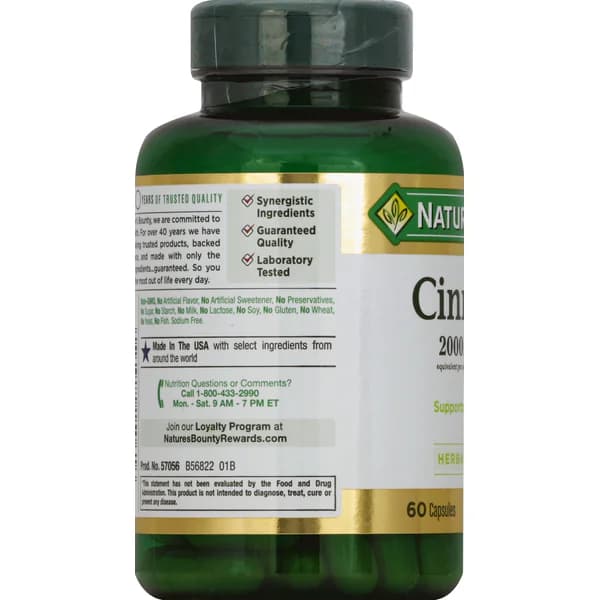 Nature’s Bounty Cinnamon 1000 mg Capsules Price in Pakistan,