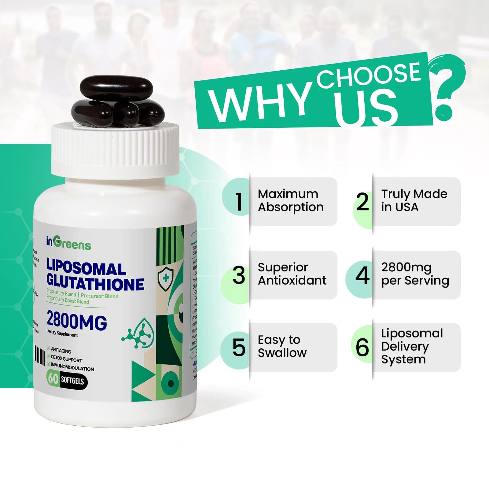 Ingreens Liposomal Glutathione 2800 MG Capsules In Pakistan - Well Mart