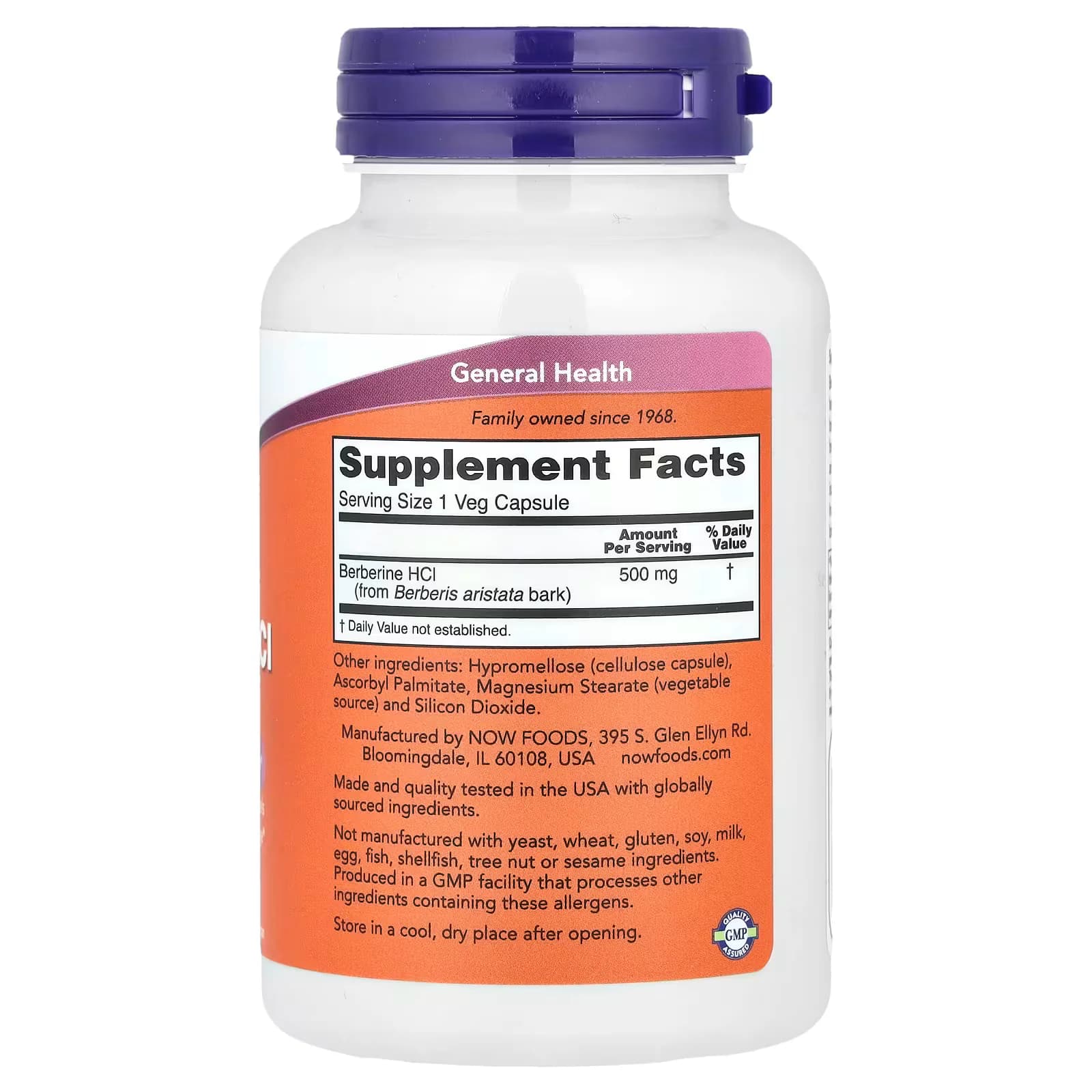 NOW Foods Berberine HCl 500 mg 90 Veg Capsules | Buy in Pakistan
