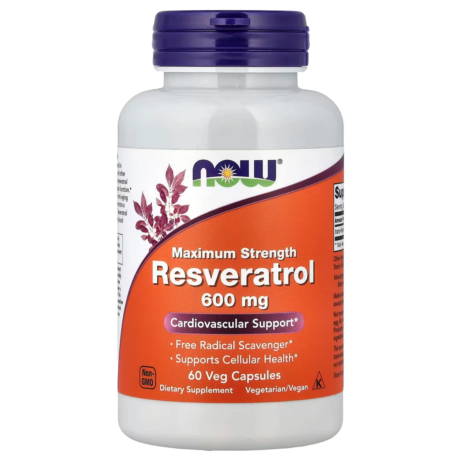 NOW Foods Resveratrol 200 mg 120 Veg Capsules | Buy in Pakistan