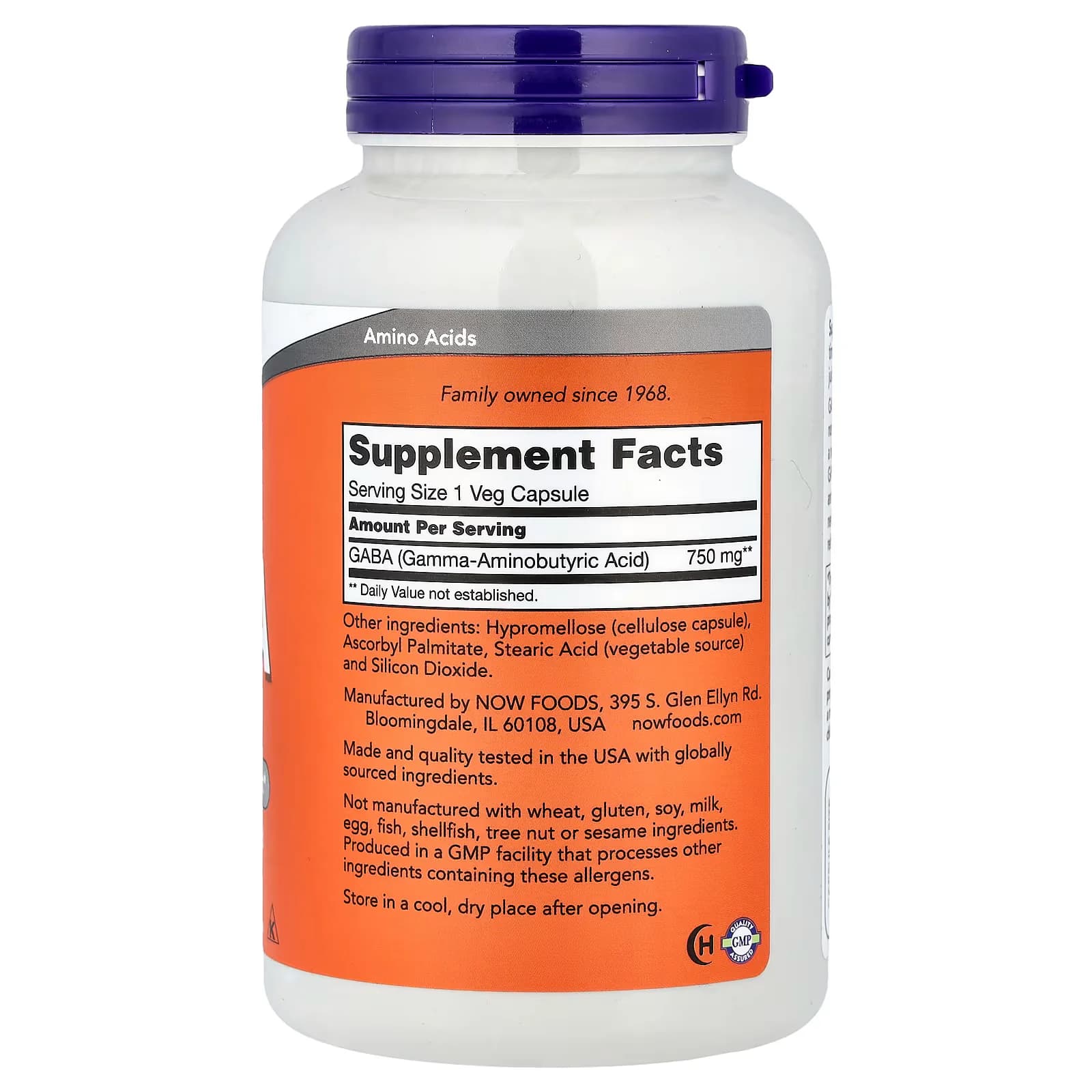 Get NOW Foods GABA 750mg 200 Capsules in Pakistan,