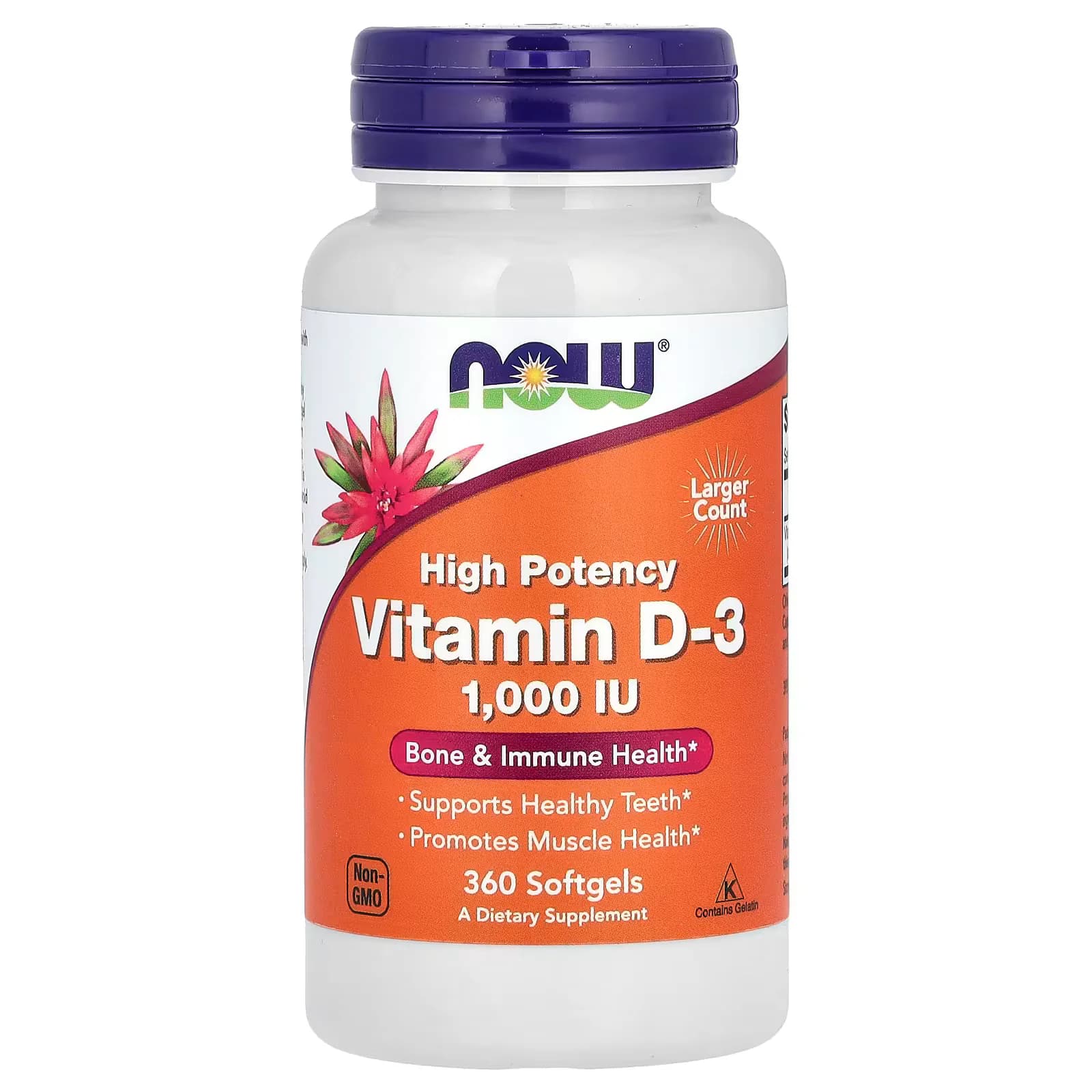 NOW Foods Vitamin D-3 1000 IU High Potency Softgels | Buy in Pakistan