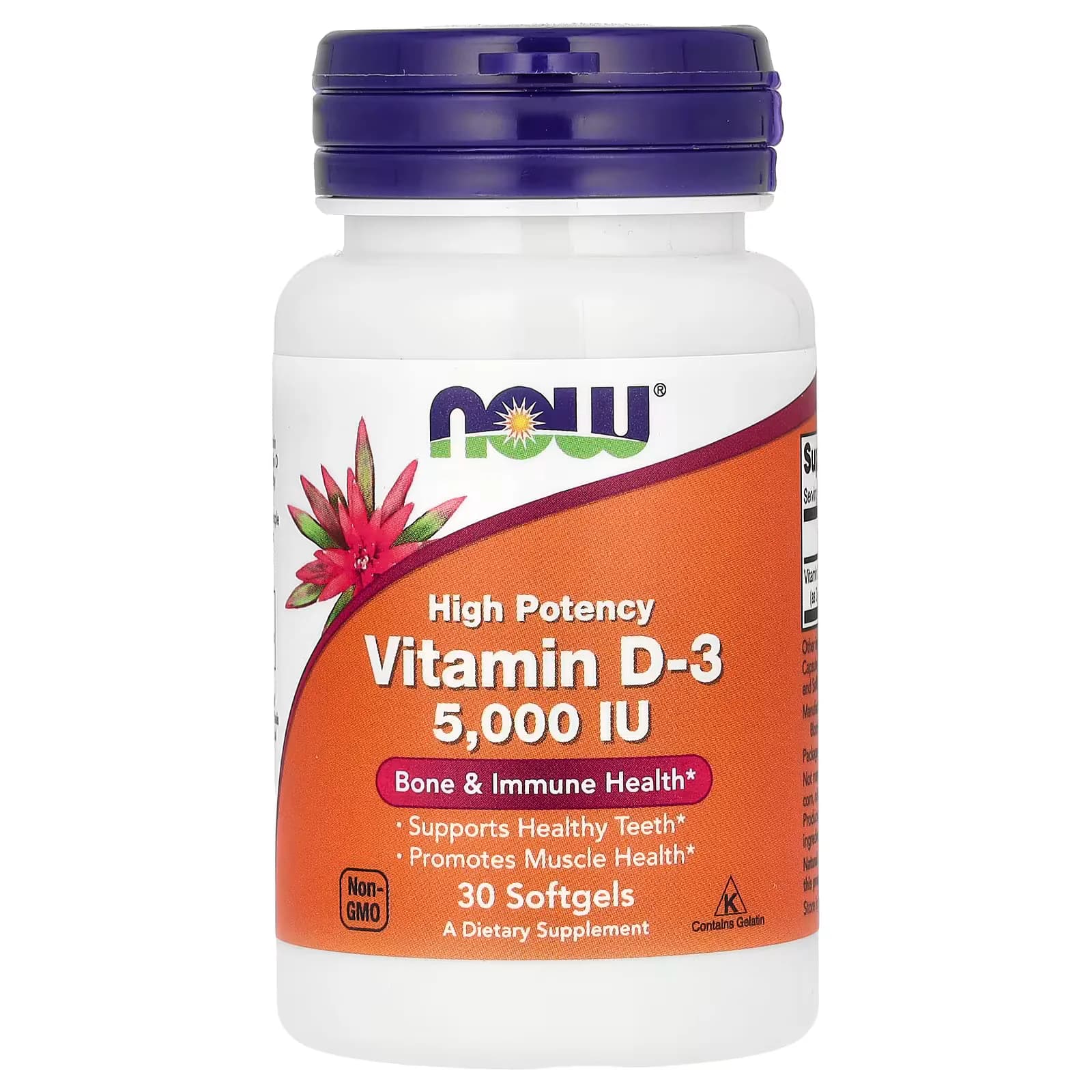 NOW Foods Vitamin D-3 High Potency 5000 IU 30 Softgels | Buy in Pakistan