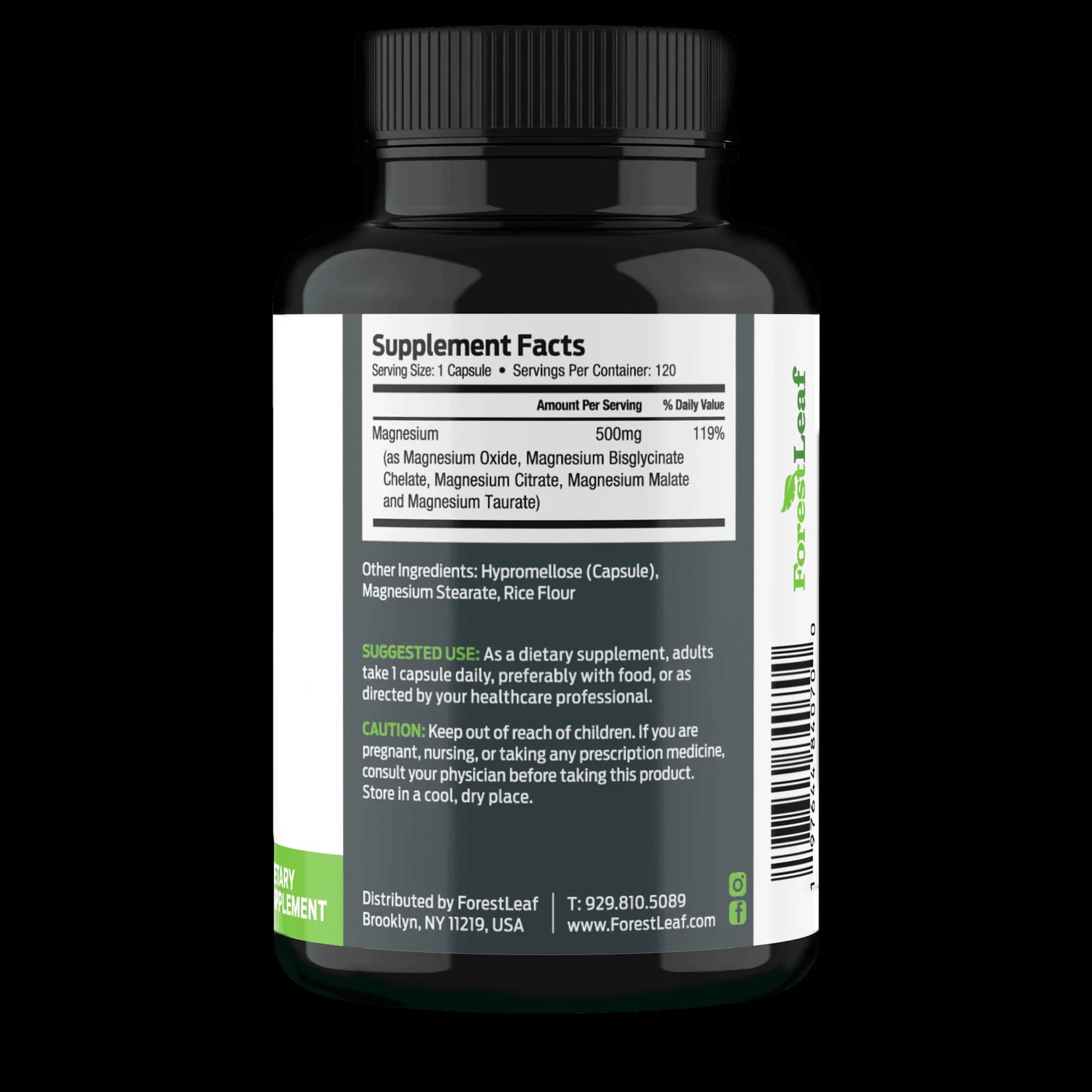 Forest Leaf Magnesium Complex 500mg in Pakistan – 120 Capsules