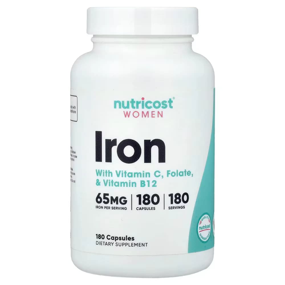 Nutricost Women Iron With Vitamin C Folate &amp; Vitamin B12 Capsules