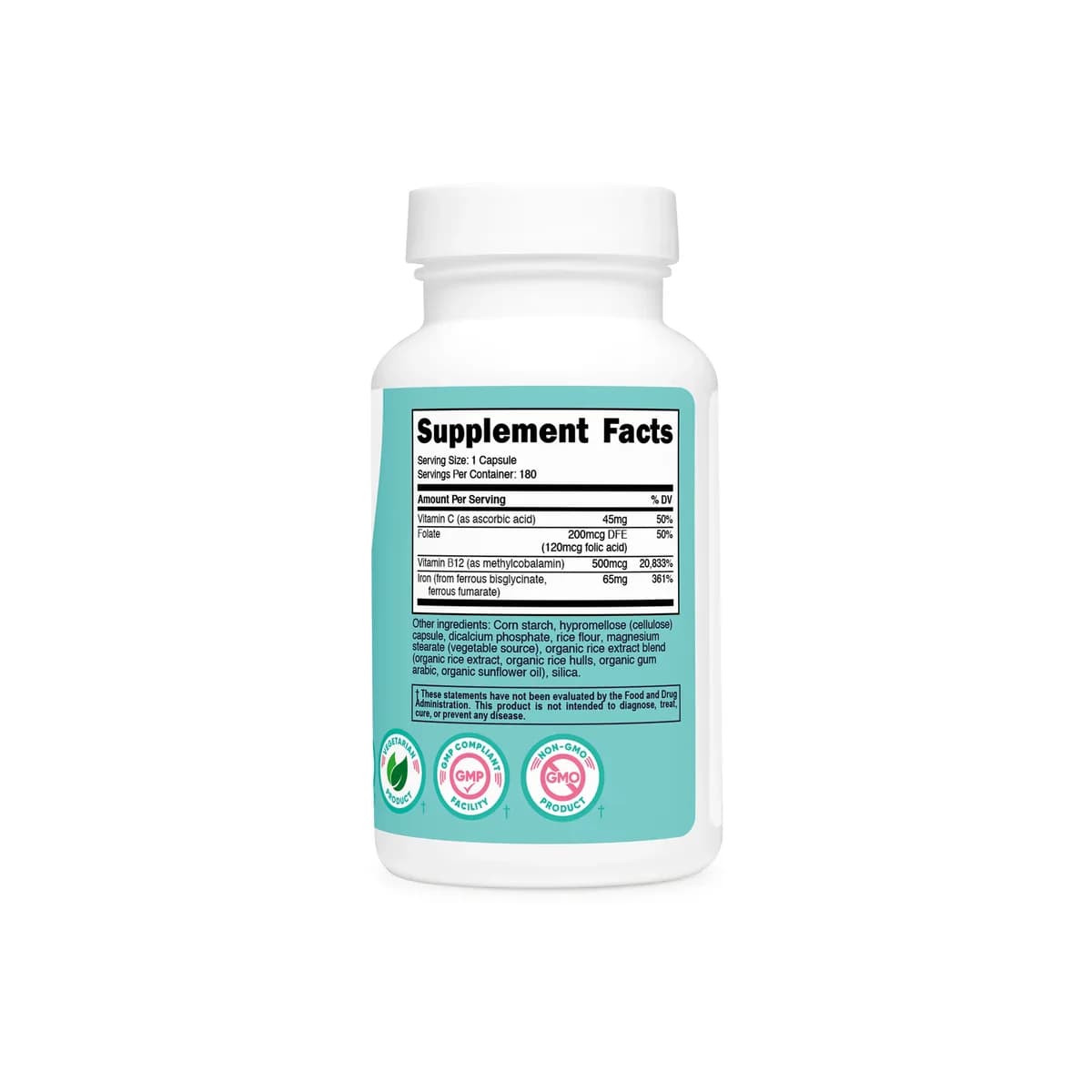 Nutricost Women Iron With Vitamin C Folate &amp; Vitamin B12 Capsules