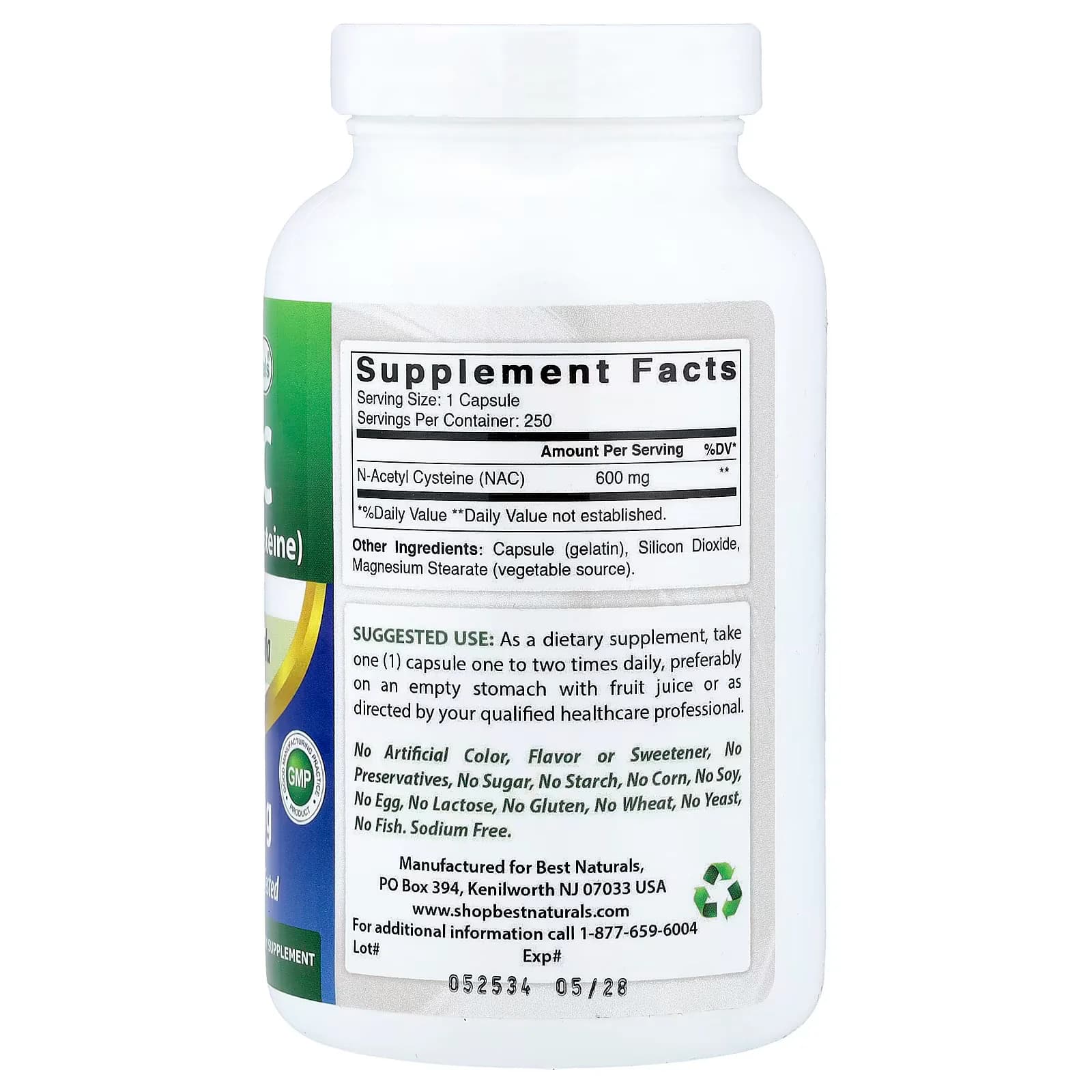 Best Naturals NAC 600 mg 120 Capsules in Pakistan at Well Mart