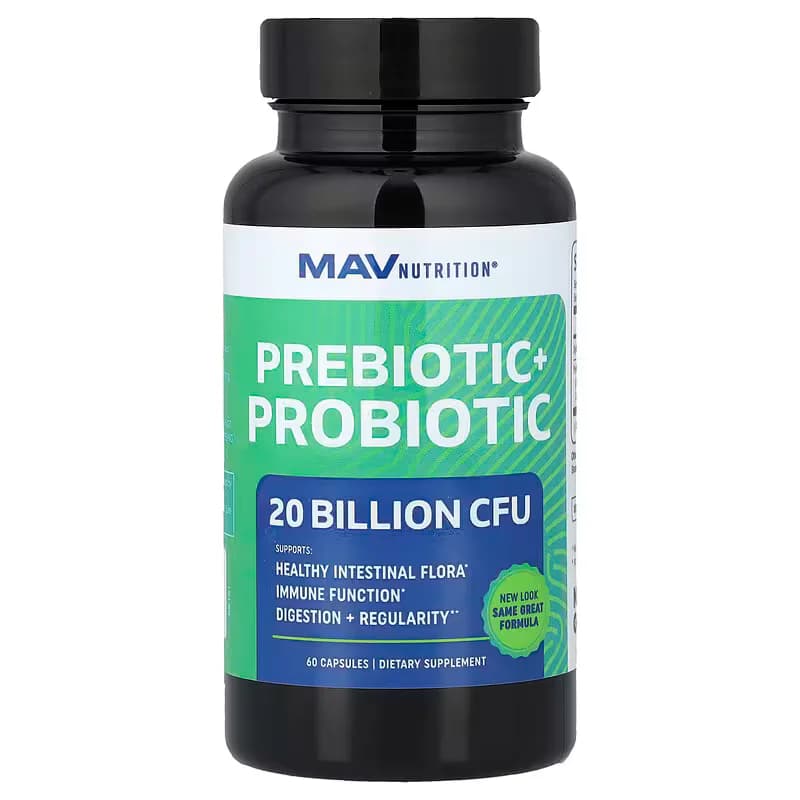 MAV Nutrition Prebiotic + Probiotic 20 Billion CFU 60 Capsules in Pakistan at Well Mart