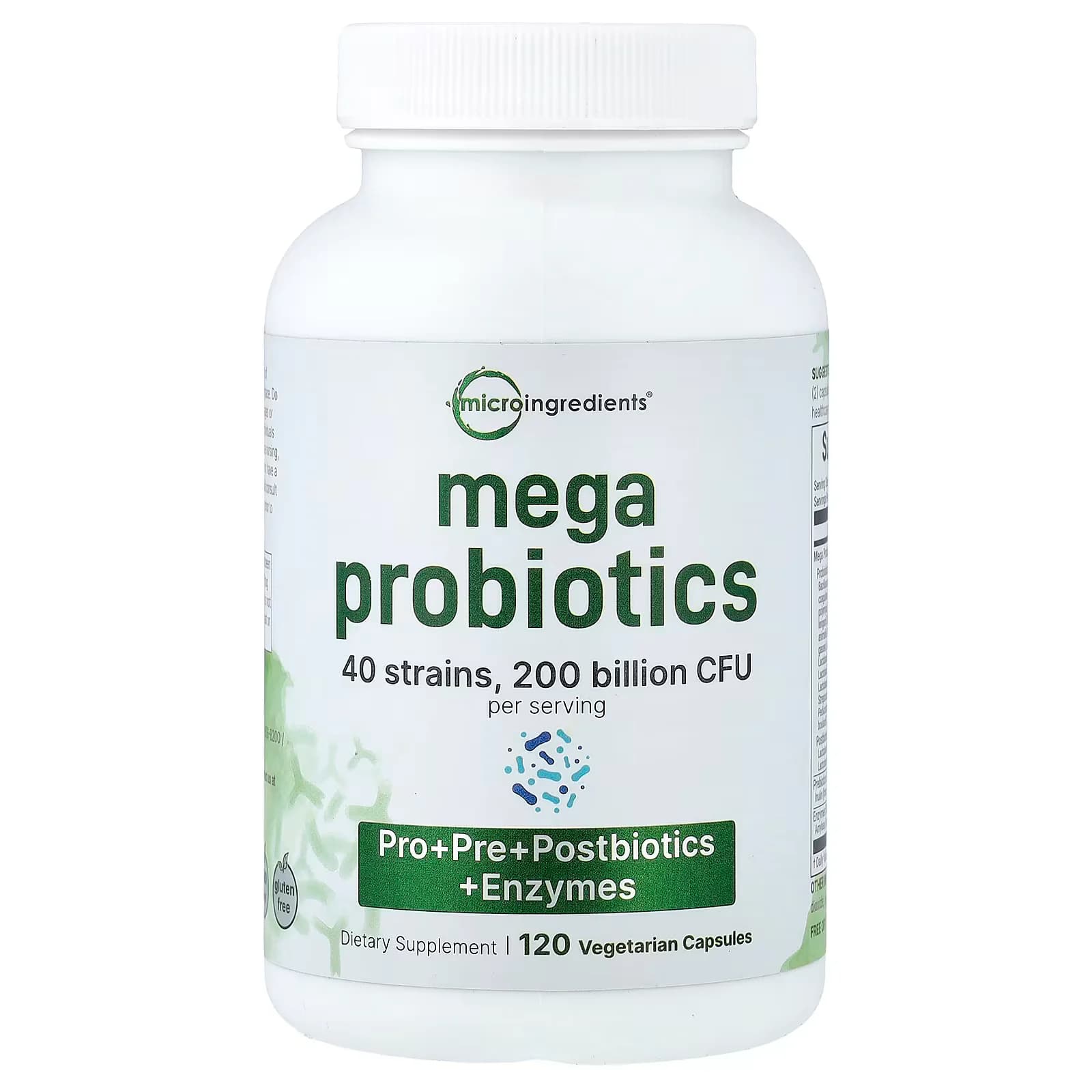 Micro Ingredients Mega Probiotics 120 Vegetarian Capsules