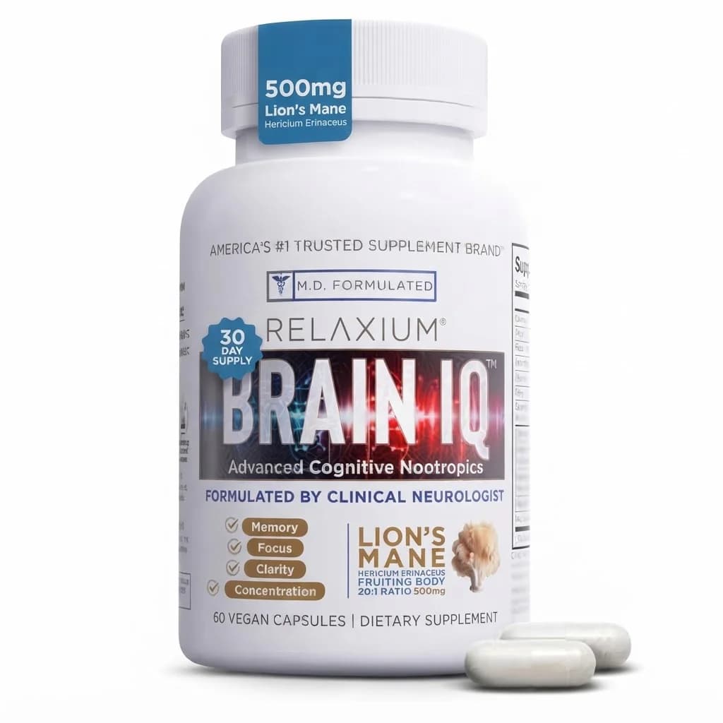 Relaxium BrainIQ Nootropic Brain Supplement for Memory, Focus & Cognitive Support 60 Capsules