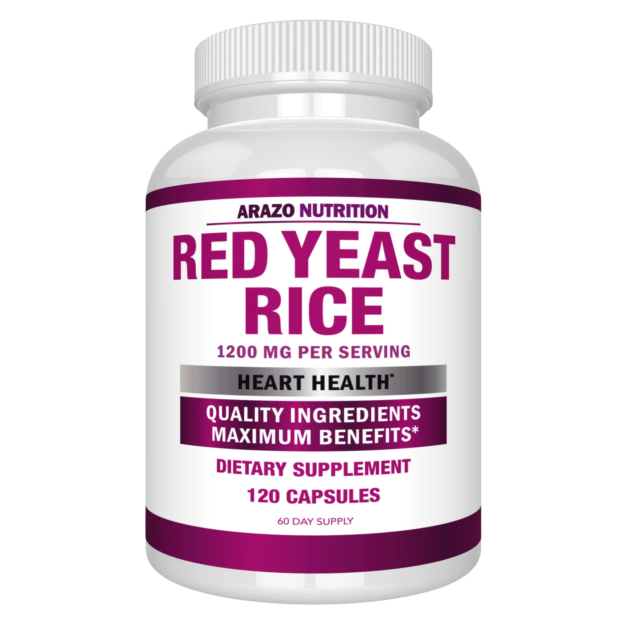 Arazo Nutrition Red Yeast Rice Extract 1200mg 120 Capsules