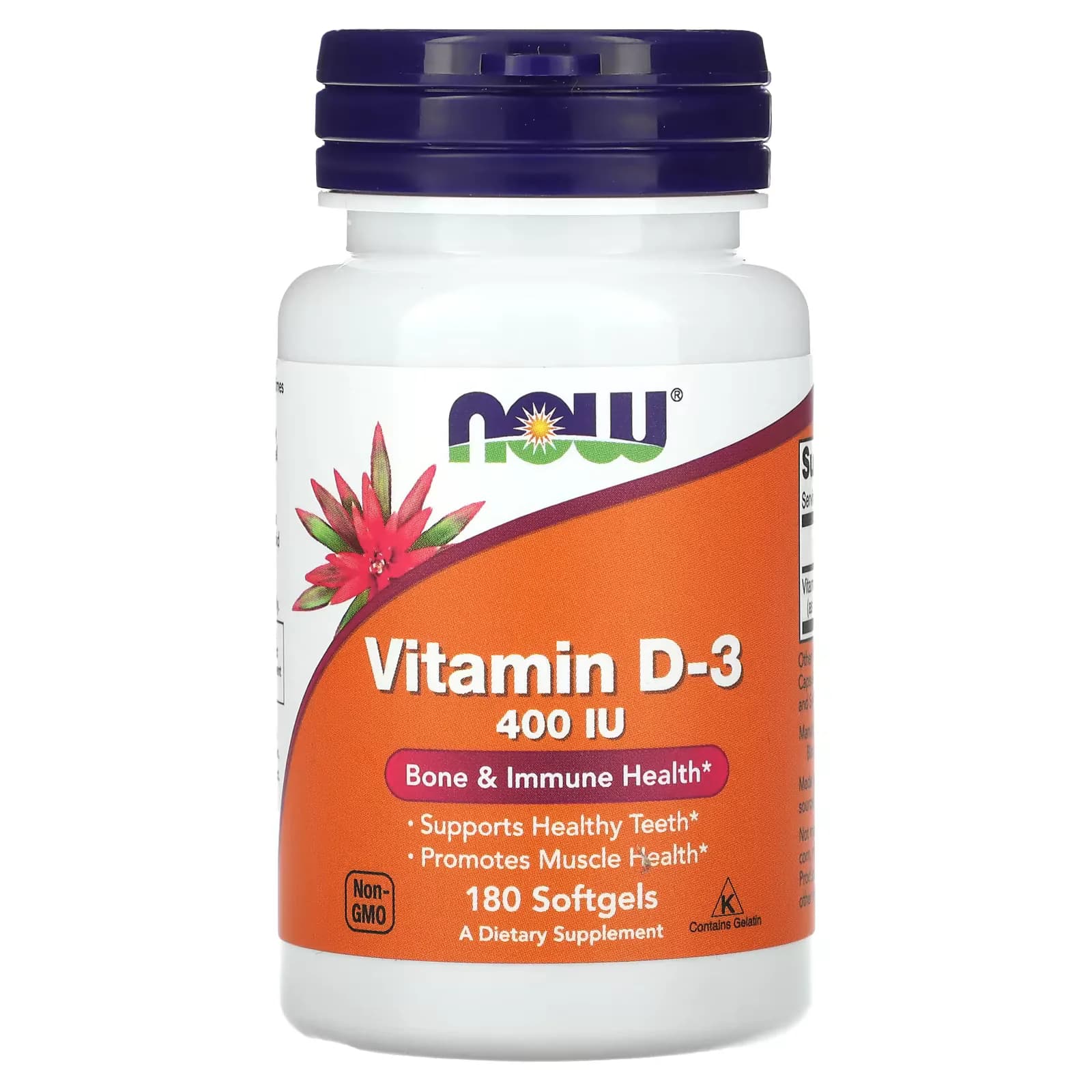NOW Foods Vitamin D-3, 400 IU 180 Softgels