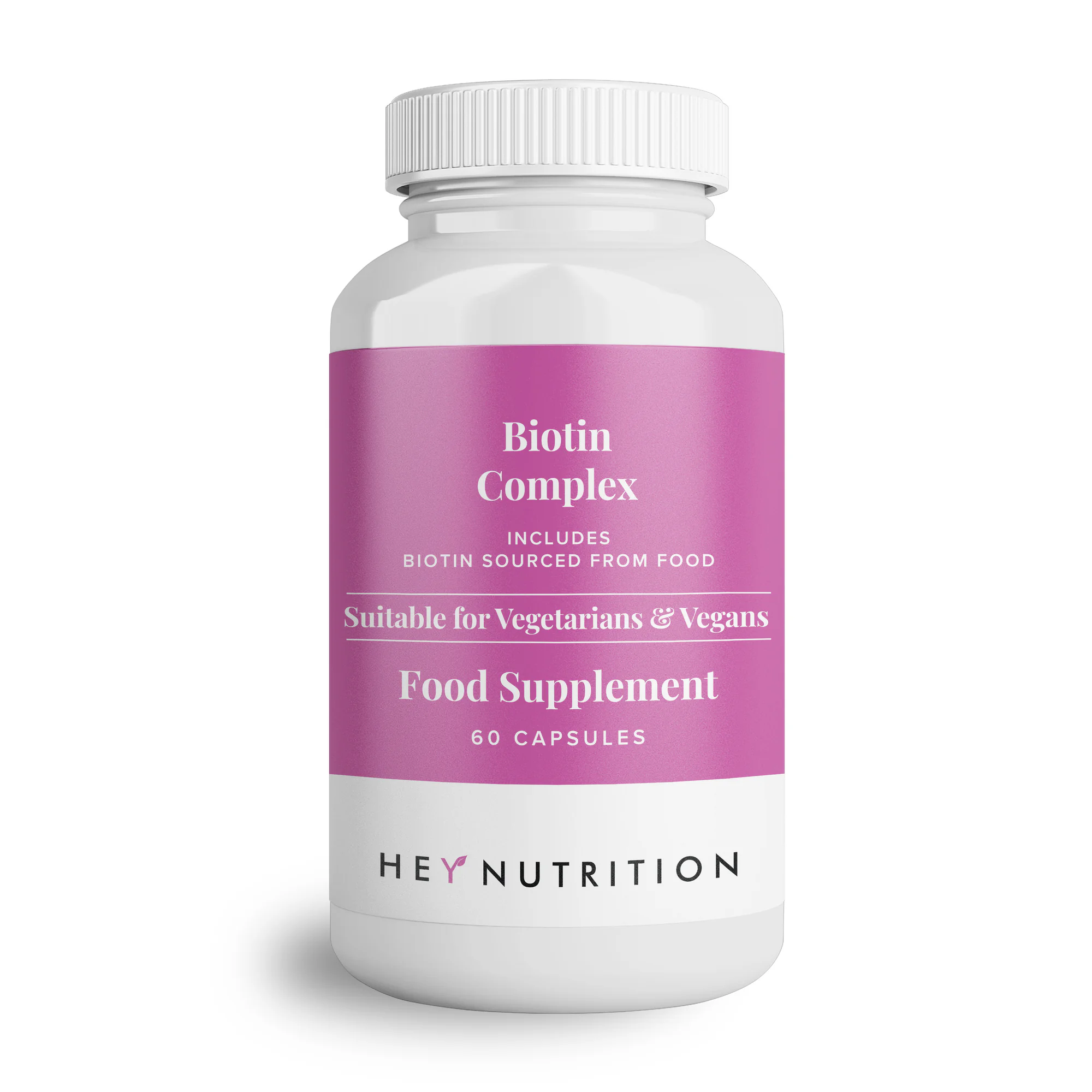 Hey Nutrition Biotin Complex Supplement Biotin Selenium & Zinc 60 Vegan Capsules