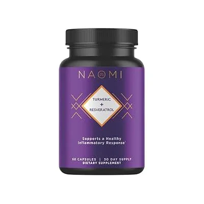 NAOMI Turmeric + Resveratrol 1000mg – 95% Curcuminoids, BioPerine® Enhanced Absorption 60 Capsules