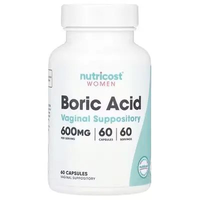 Nutricost Boric Acid Vaginal Suppository 600mg Capsules