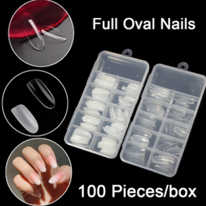 Transparent Nail Tip Oval French Nails