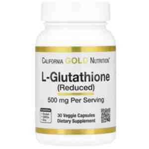 California Gold Nutrition L-Glutathione (Reduced) 500 mg | 30 Capsules