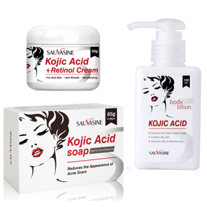 Sauvasine Kojic Acid Set, Kojic Acid Cream, Kojic Acid Body lotion, Kojic Acid Saop, Kojic Acid Face Wash