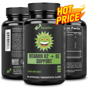 Bcuelov Vitamin K2+ D3 Support Capsules