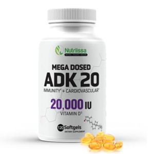 Nutriissa Mega Dosed ADK 20 Vitamin D Capsules