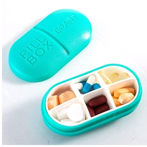 Portable Travel 6-Slot Medical Pill Holder