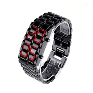 Fashion Black Full Metal Digital Lava Watch Men