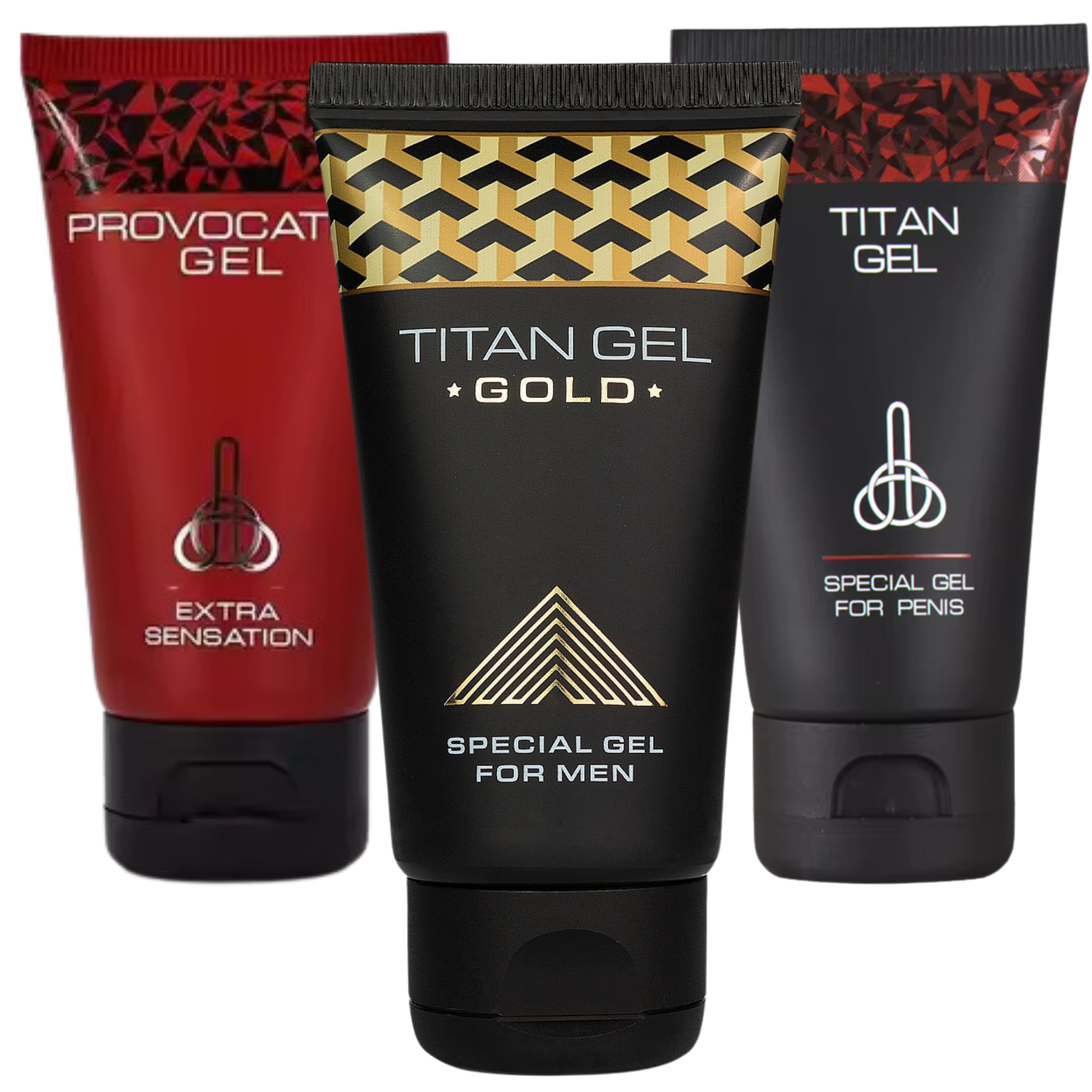 Provocative Gel Extra Sensation, Gold Titan Gel, Titan Gel