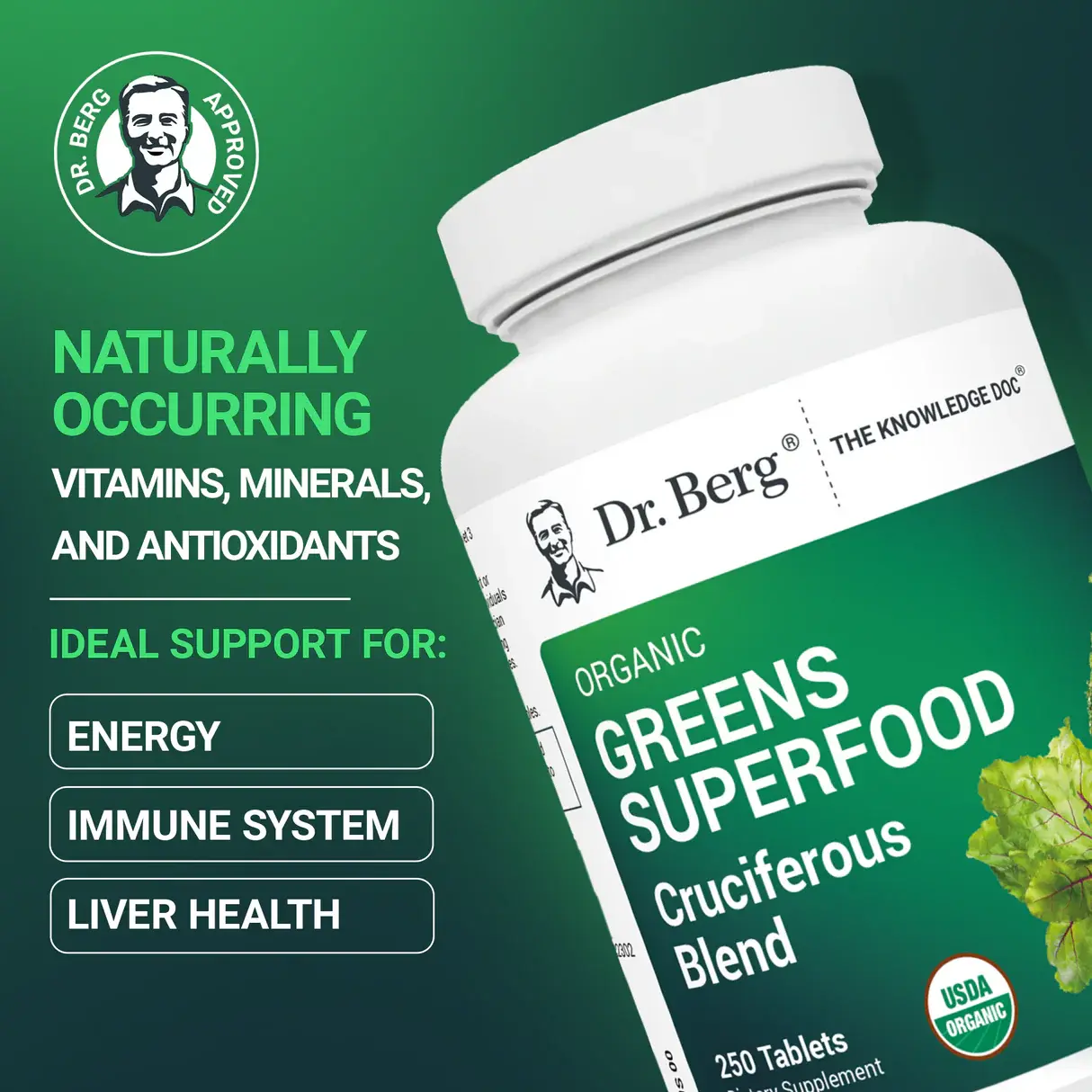 Dr. Berg Organic Greens Superfood Cruciferous Blend