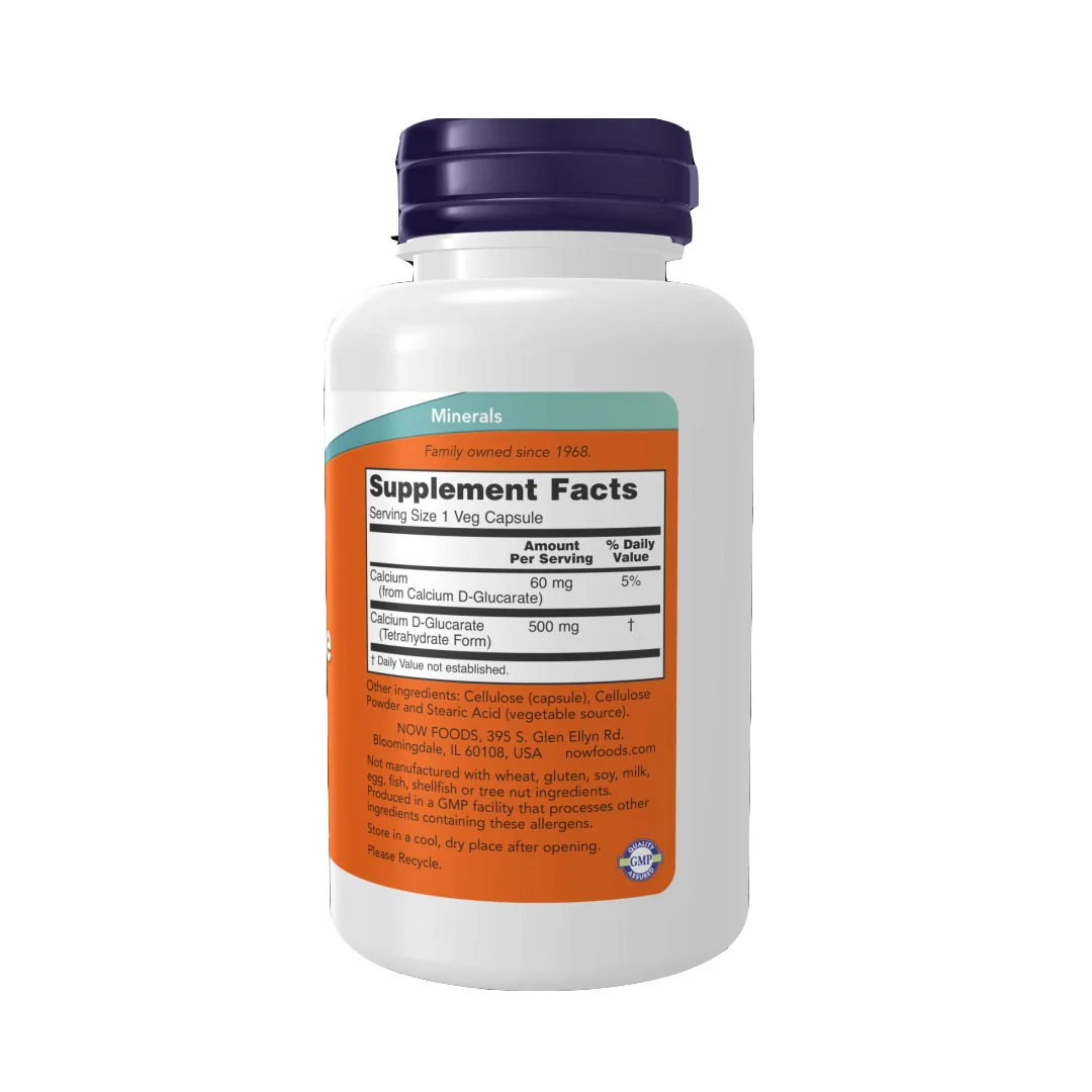 NOW Foods, Calcium D-Glucarate, 500 mg, 90 Veg Capsules