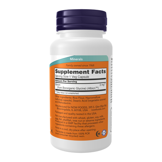 NOW Foods, Boron, 3 mg, 100 Veg Capsules