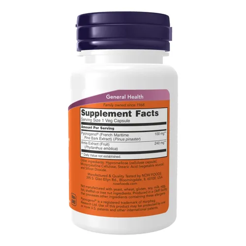 NOW Foods, Pycnogenol® With Amla, 60 Veg Capsules