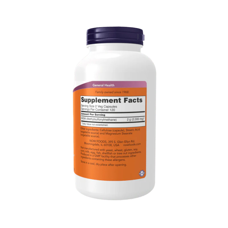 NOW Foods, MSM, 1,000 mg, 240 Veg Capsules