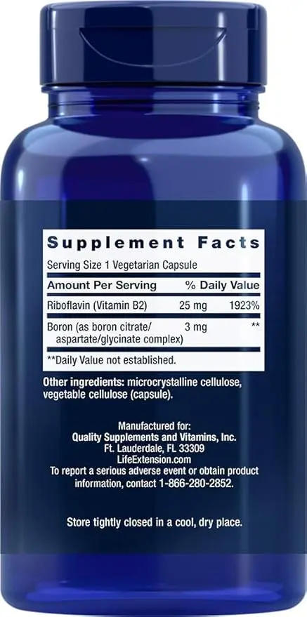 Life Extension Boron 3 mg – Triple Boron Complex with Vitamin B2