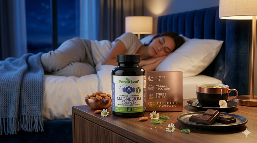 Forest Leaf Magnesium Sleep Support Supplement for Relaxation, Calmness, and Better Night Sleep