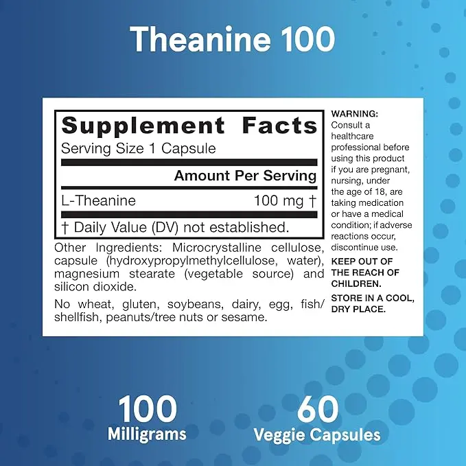 Jarrow Formulas Regular Strength Theanine 100mg