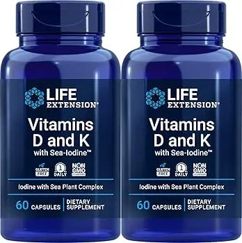 Life Extension Vitamins D & K with Sea-Iodine