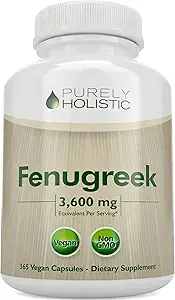 Purely HolisticFenugreek Capsules 3600mg – x10 Concentrated Extract