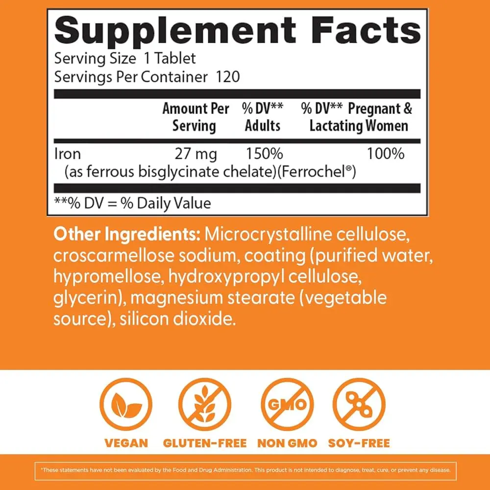 Doctor’s Best High Absorption Iron with Ferrochel 27 mg