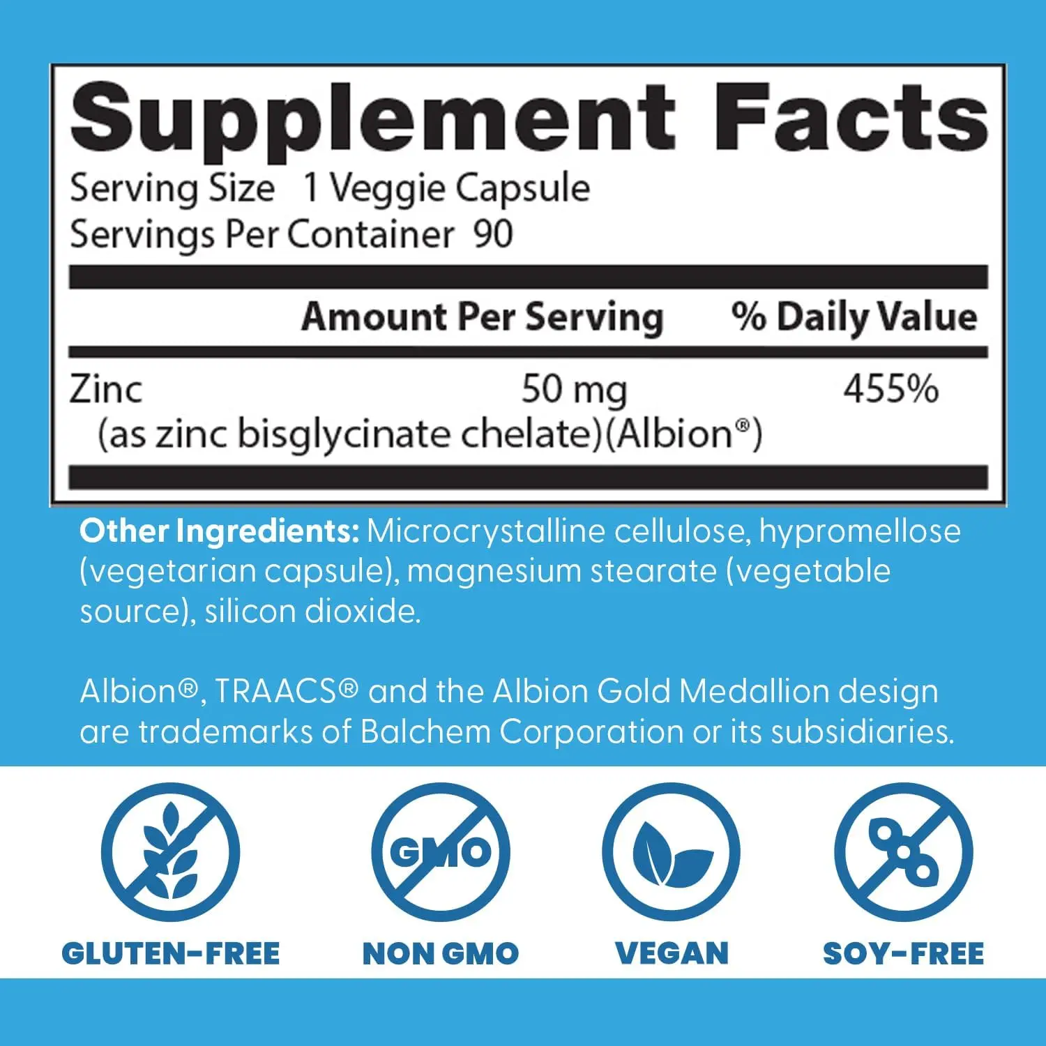 Doctor’s Best High Absorption Zinc Bisglycinate 50 mg