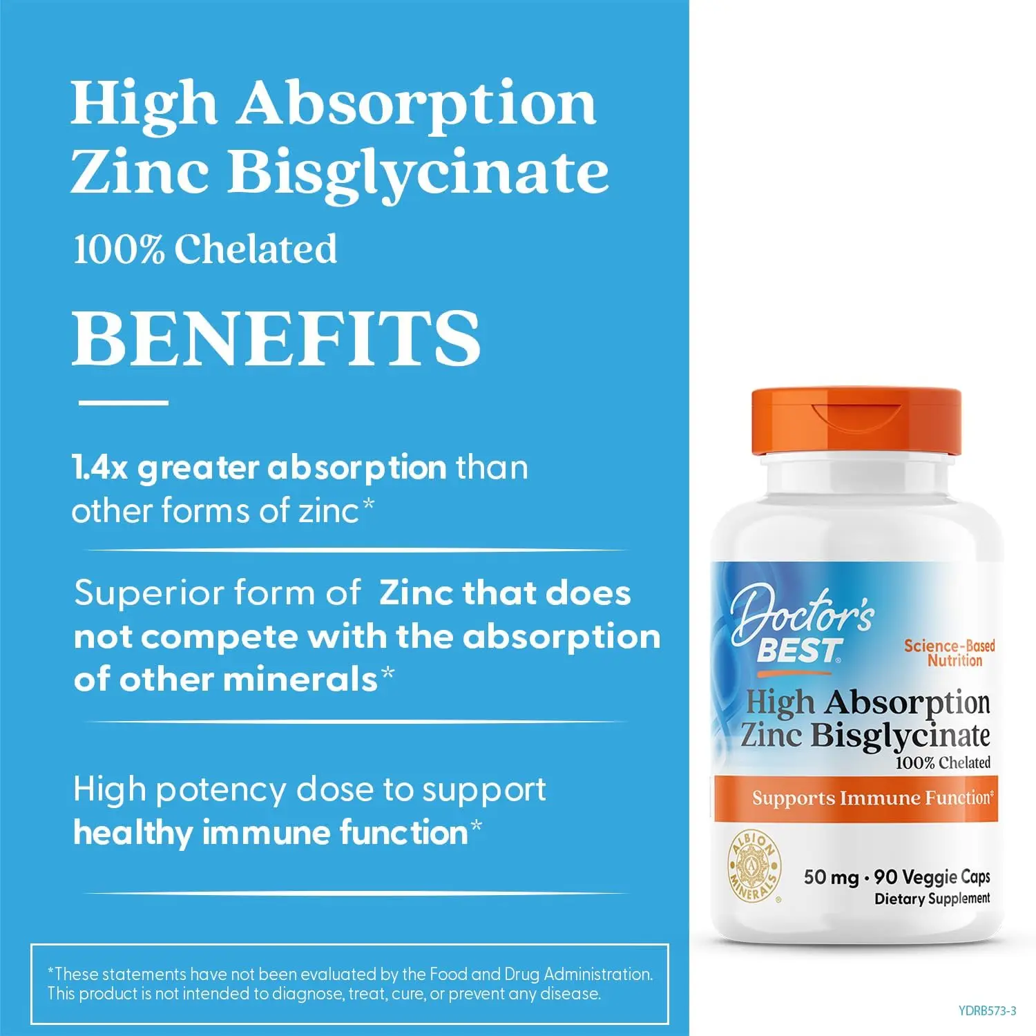 Doctor’s Best High Absorption Zinc Bisglycinate 50 mg