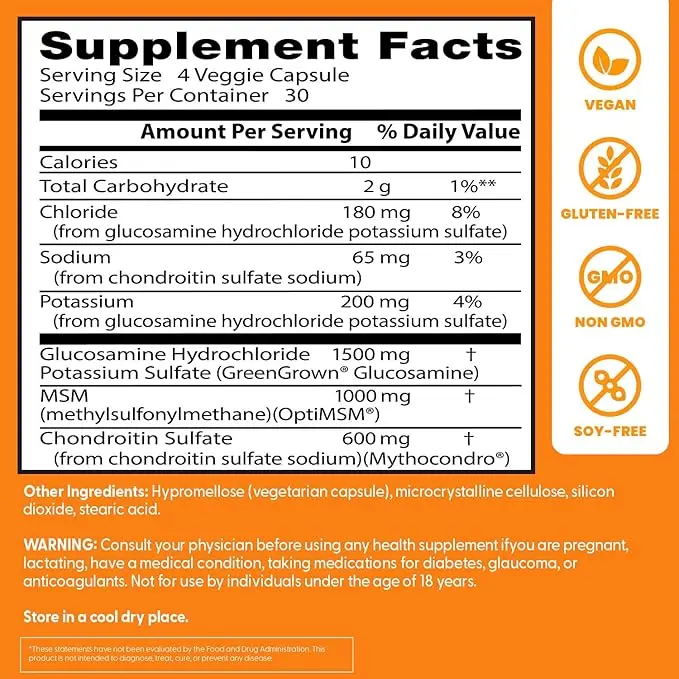 Doctor’s Best Vegan Glucosamine Chondroitin MSM