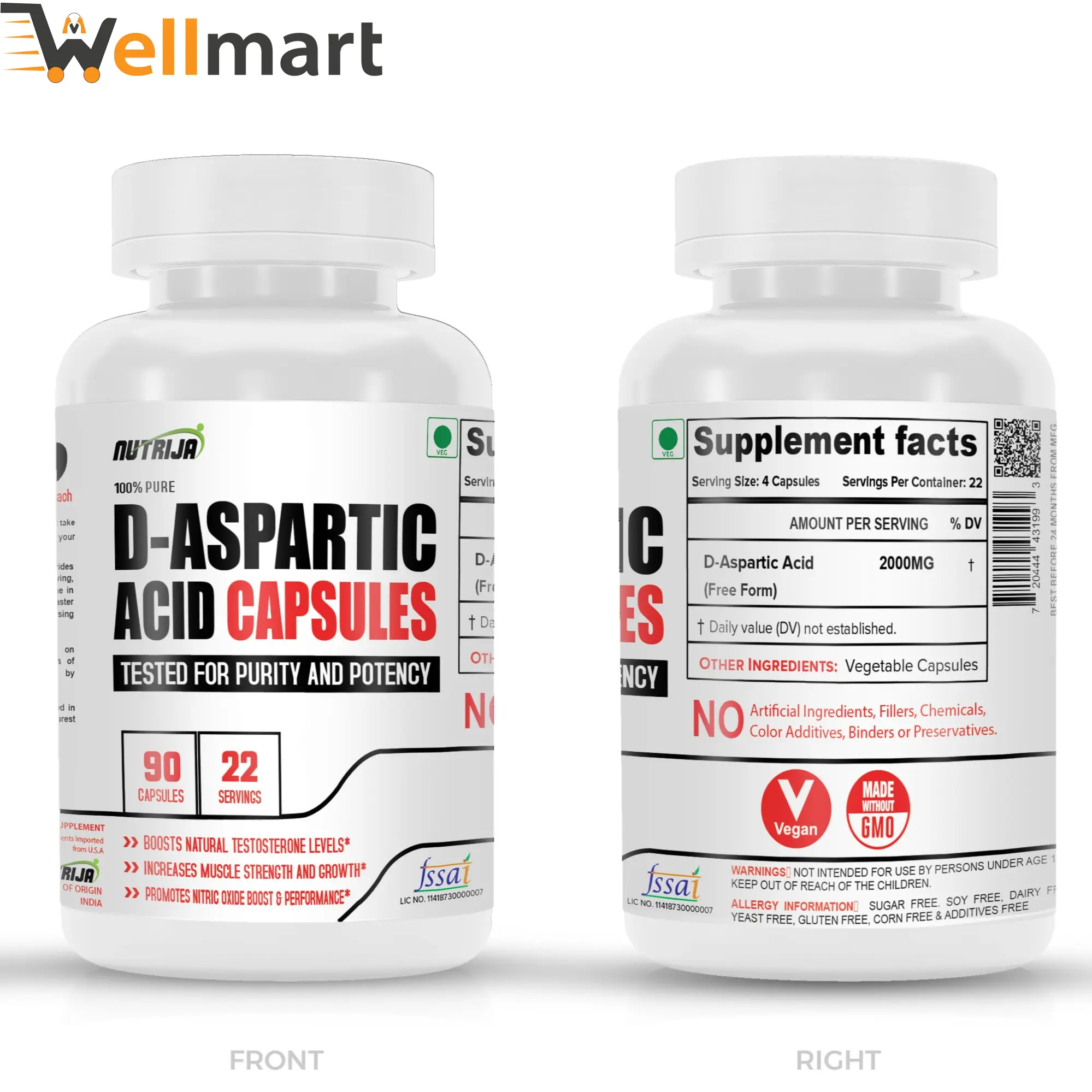 NutriJa D-Aspartic Acid Capsules